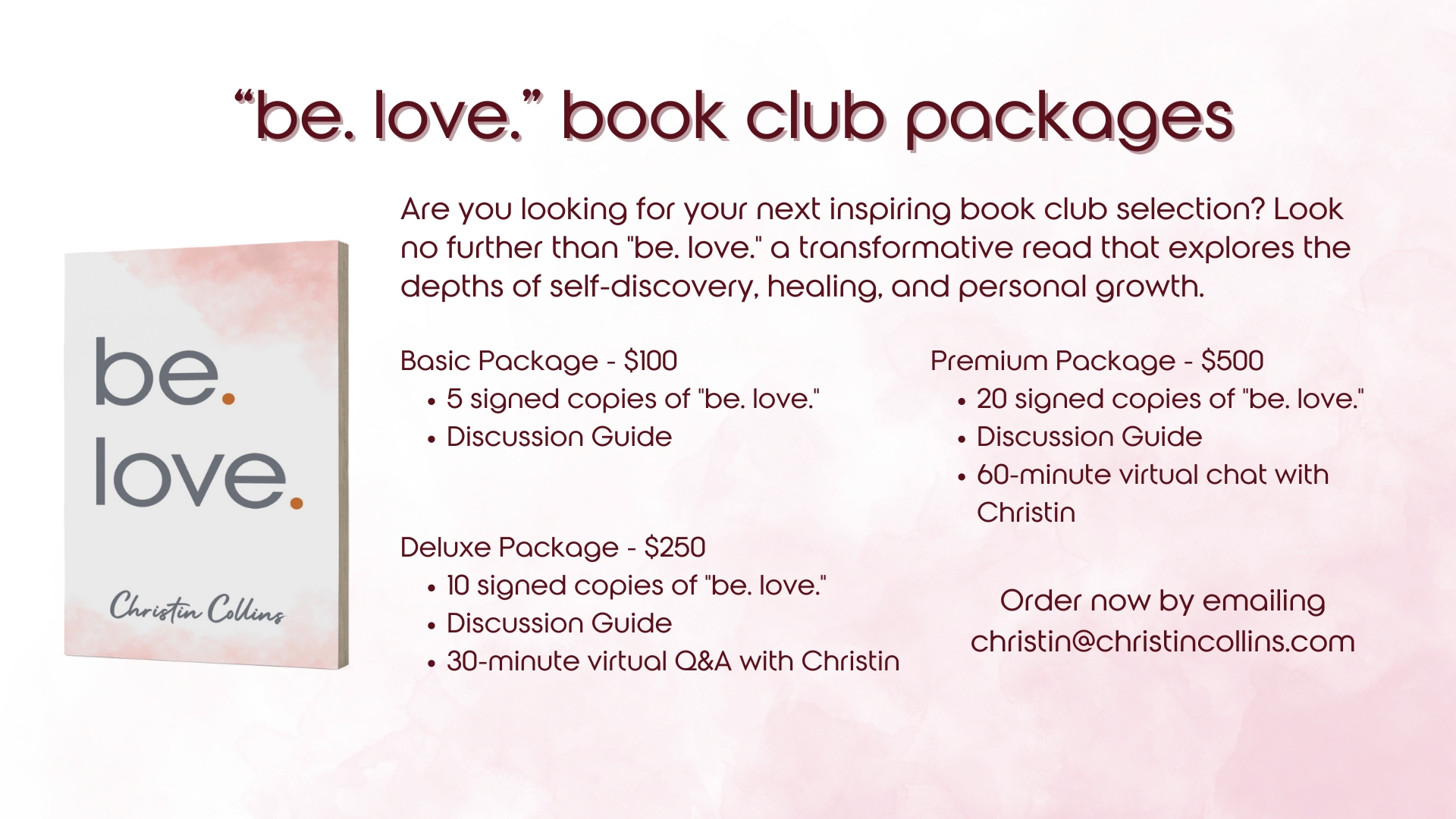 be. love. book club packages